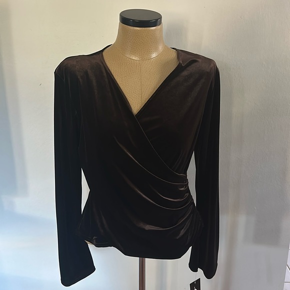 MSK Evening Tops - MSK Evening Velvet Rushed Blouse